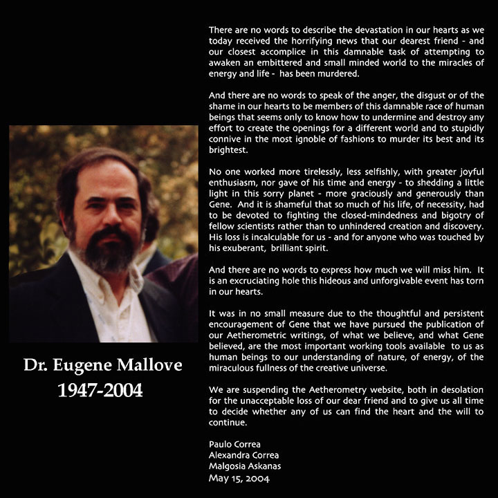 [Tribute to Eugene Mallove]